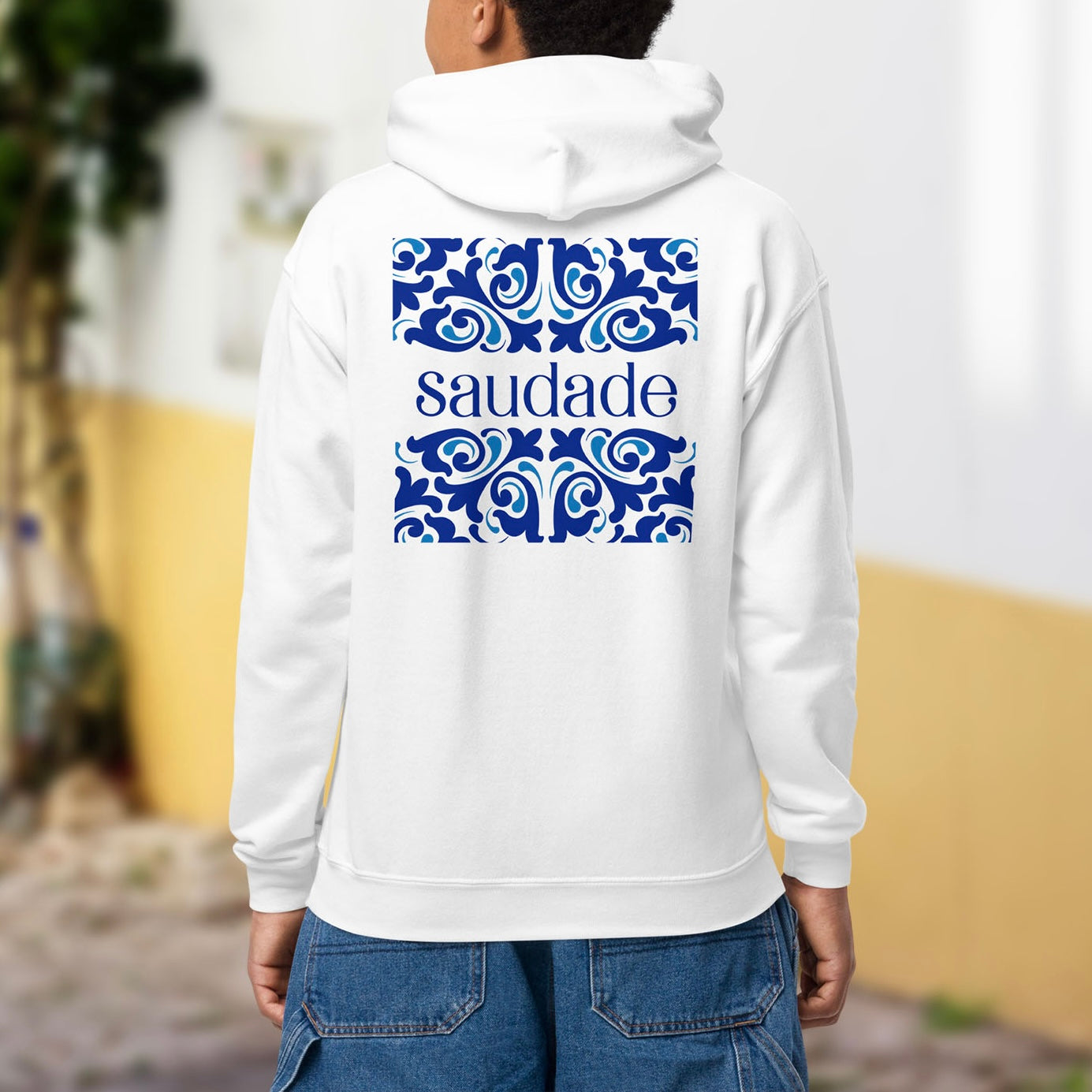 Sweat à capuche enfant brodé « Azulejo Portugal »