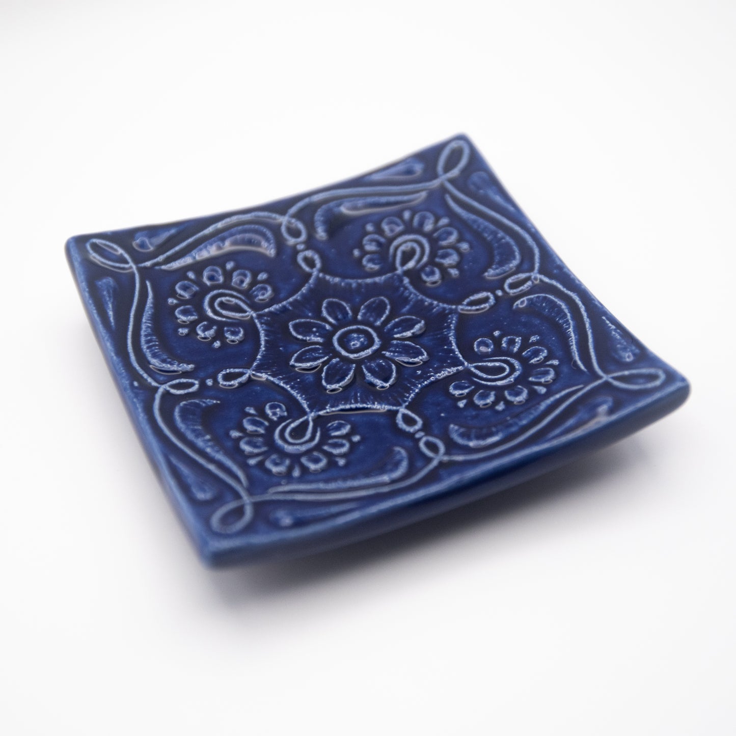 Vide-poches « Azulejos » en céramique bleu