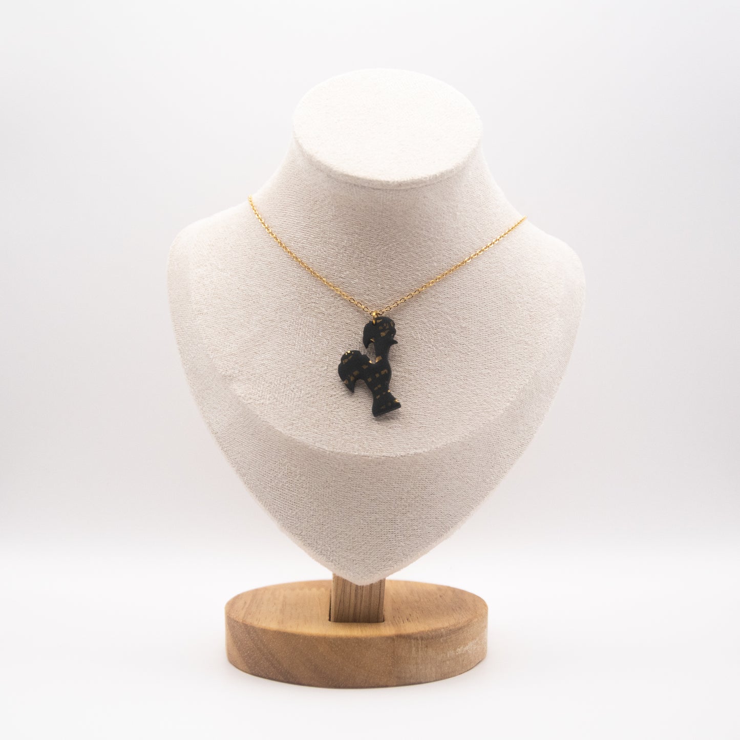 Collier "Coq de Barcelos noir"