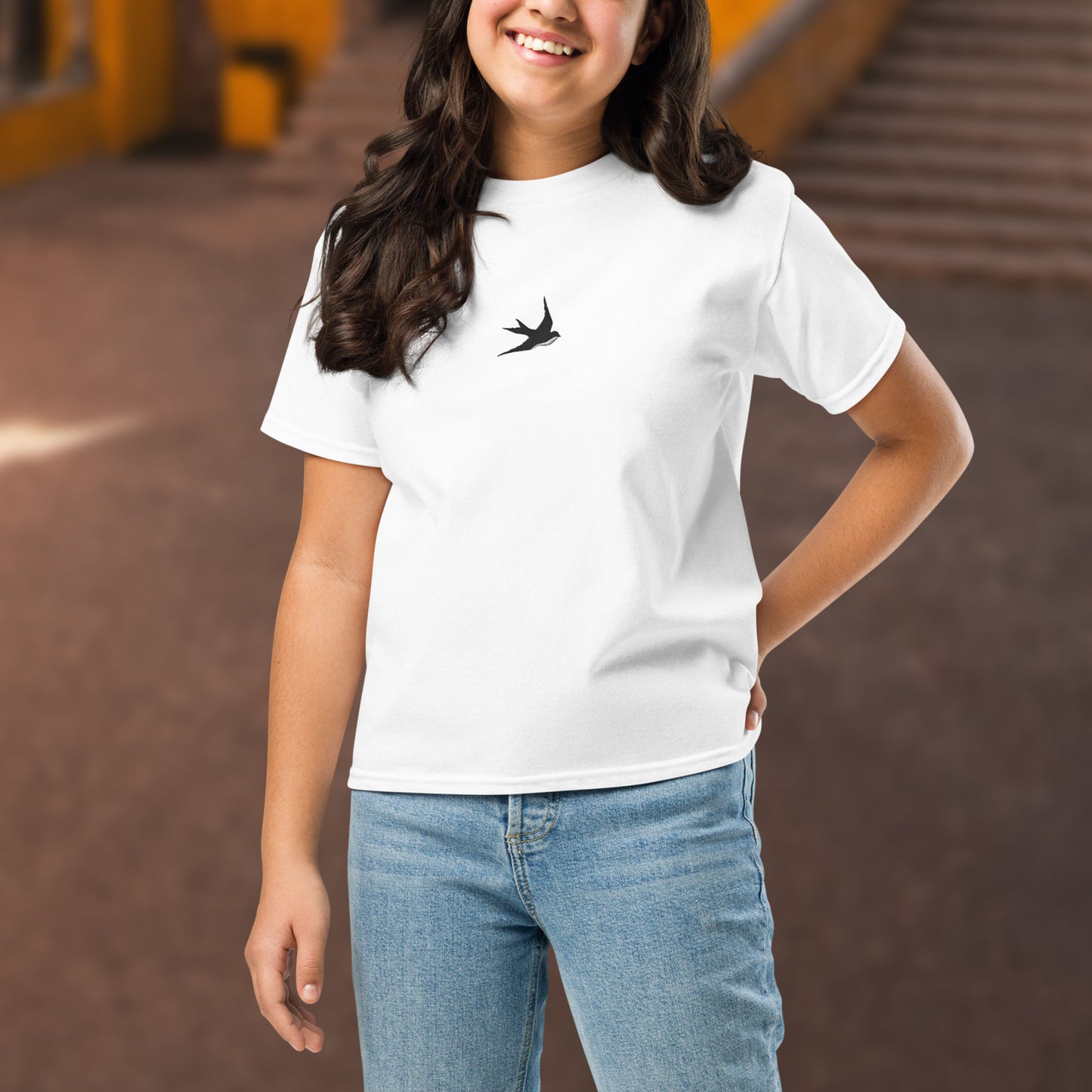 T-shirt enfant brodé « Hirondelle »