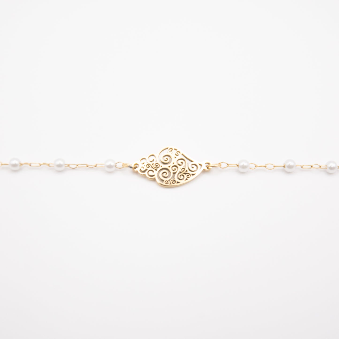 Bracelet "Coeur de Viana" en acier inoxydable et perles