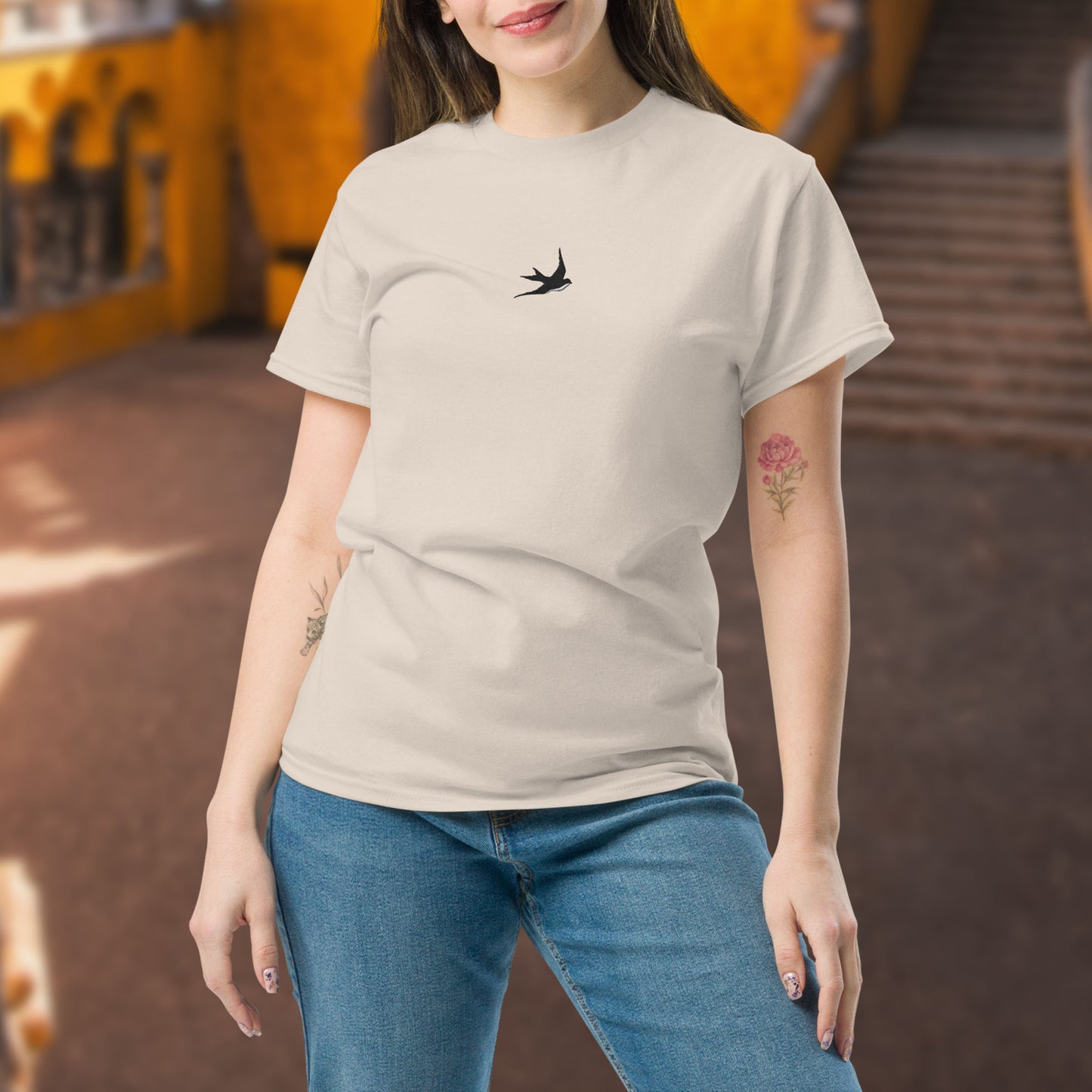 T-shirt brodé « Hirondelle »