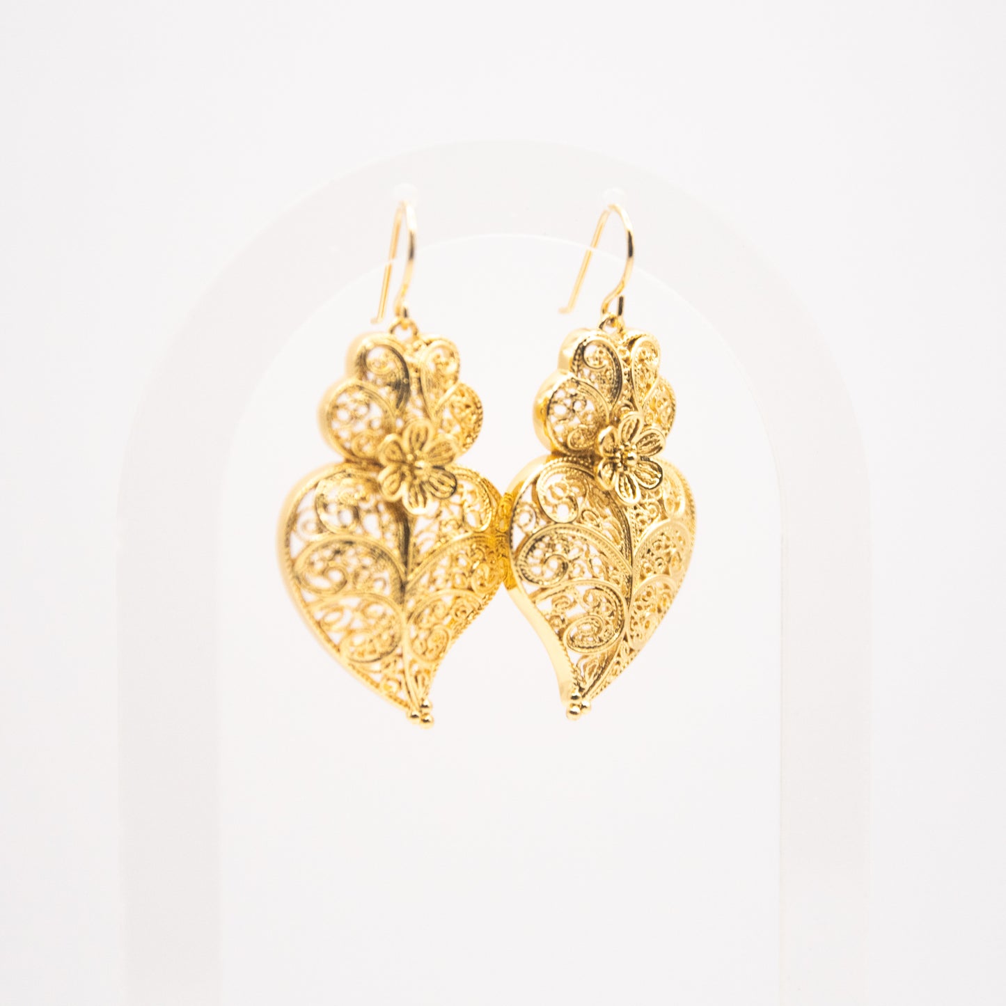 Boucles d'oreilles pendentes "Coeur de Viana" traditionnelles