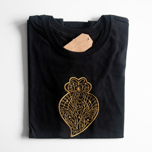 T-shirt brodé « Coeur de Viana » - Noir