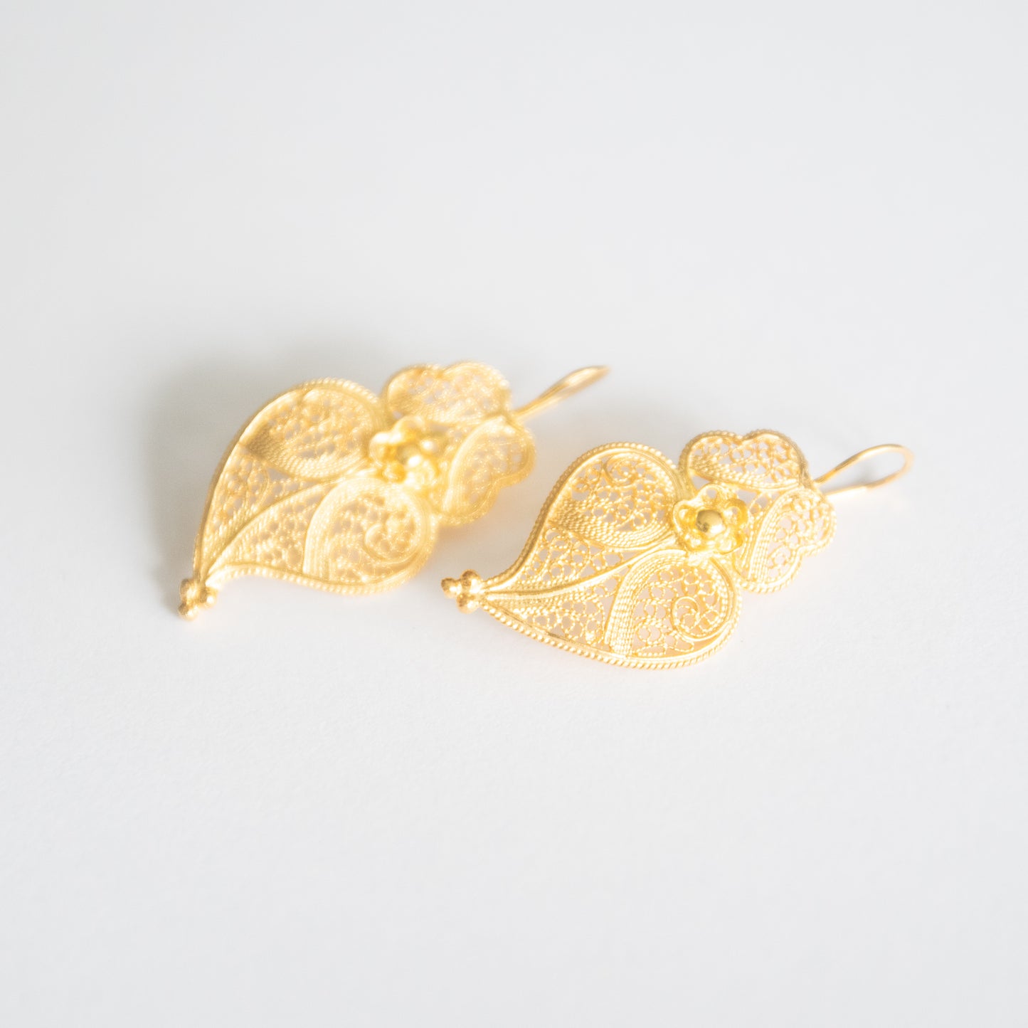 Boucles d'oreilles "Coeur de Viana" en argent plaqué or