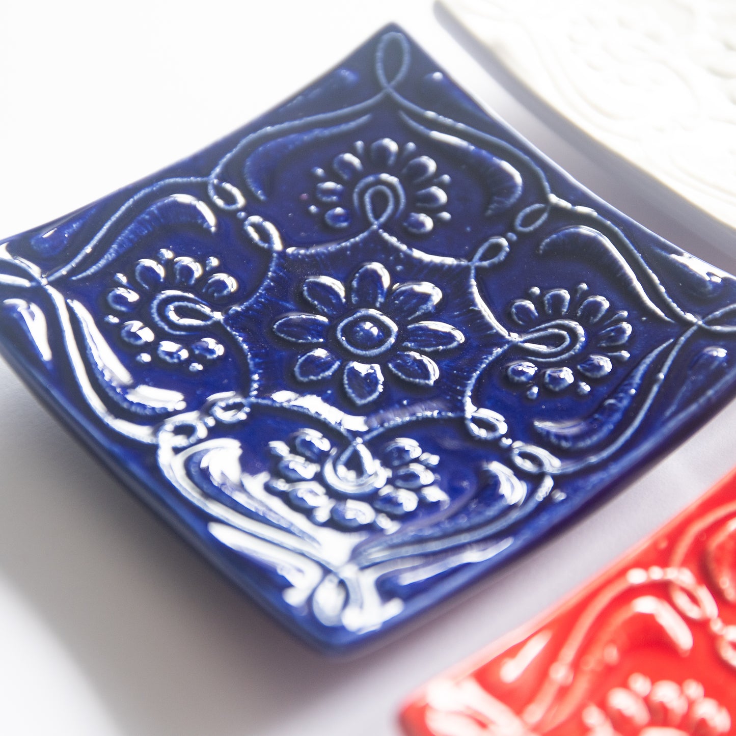 Vide-poches « Azulejos » en céramique bleu