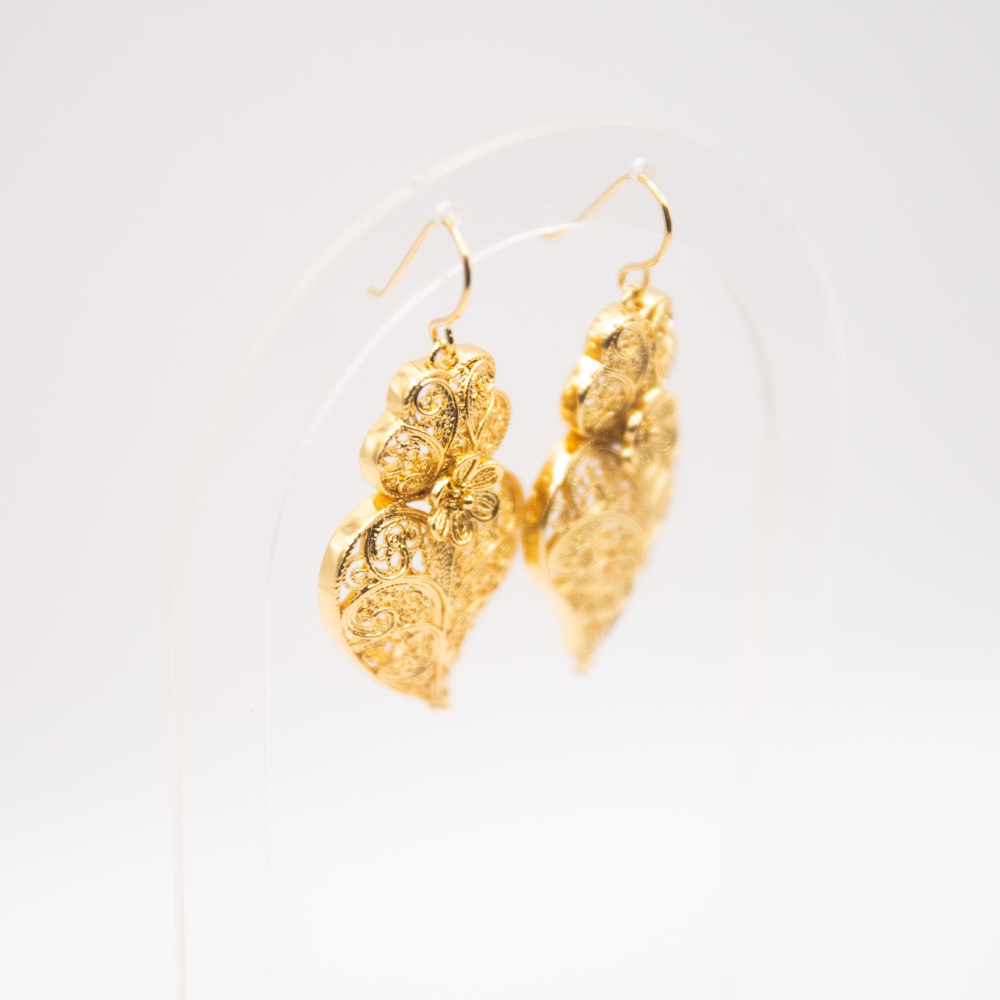 Boucles d'oreilles pendentes "Coeur de Viana" traditionnelles