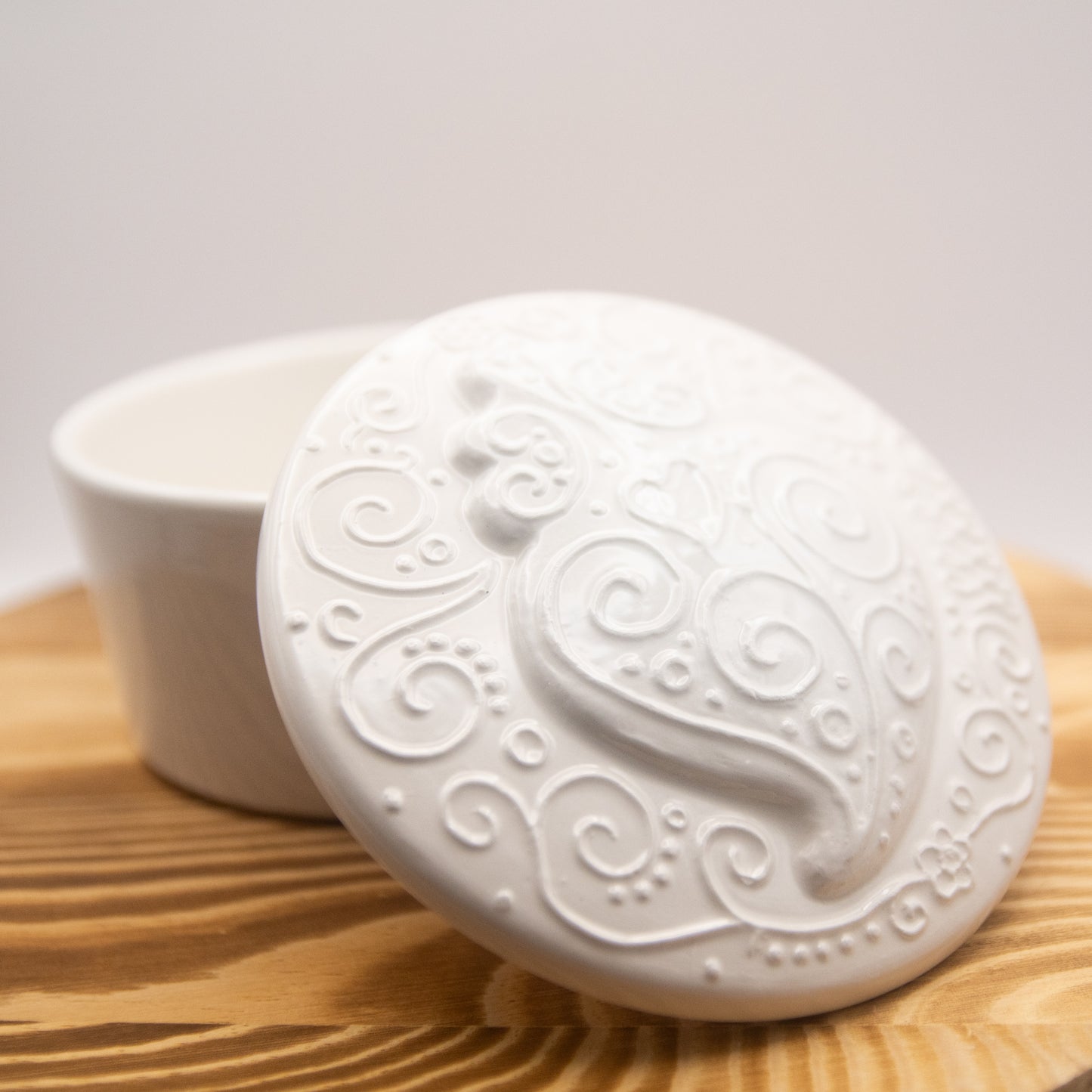 Boite à bijoux « Coeur de Viana » en céramique blanche