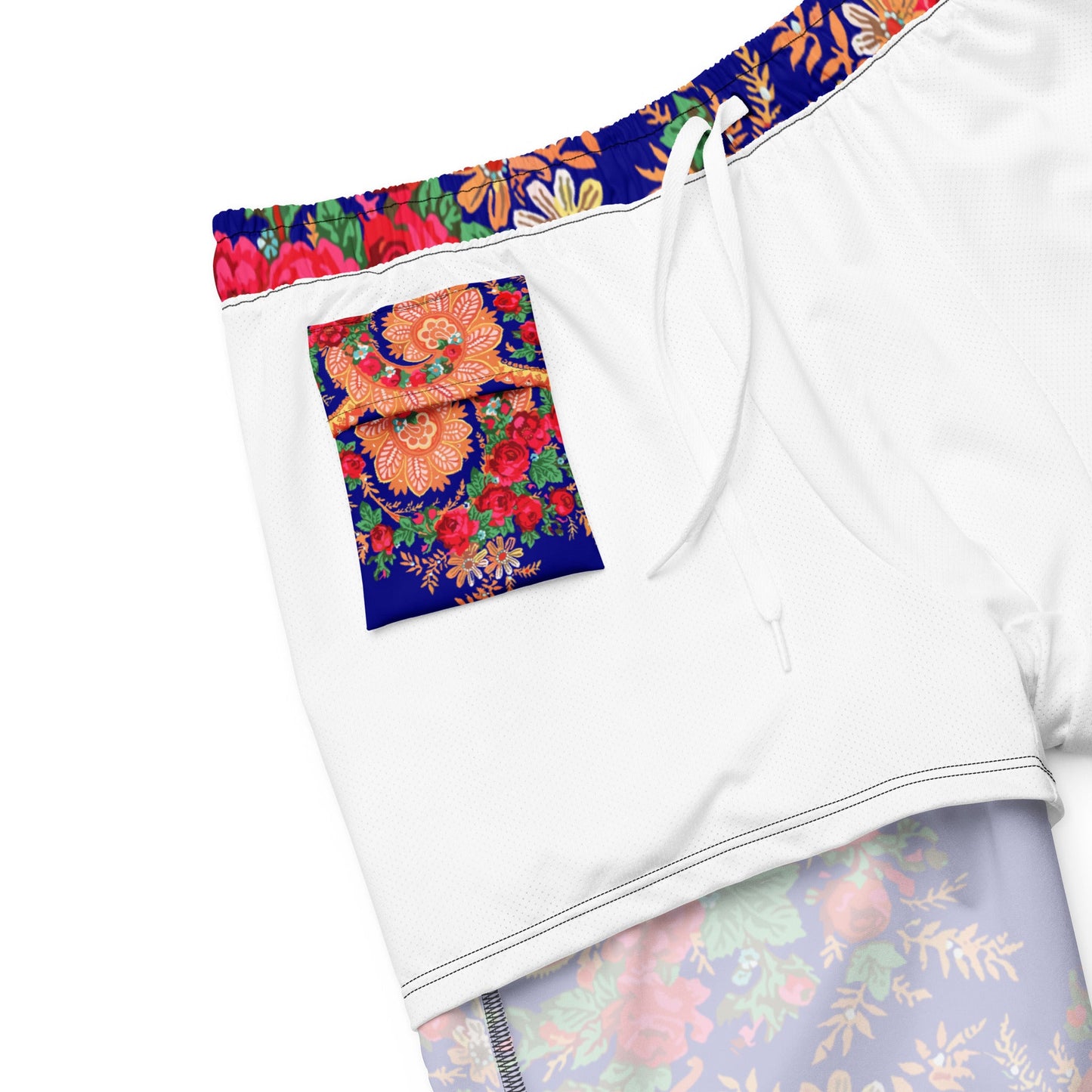 Ensemble chemise + short de bain « Foulard portugais Minhoto bleu »