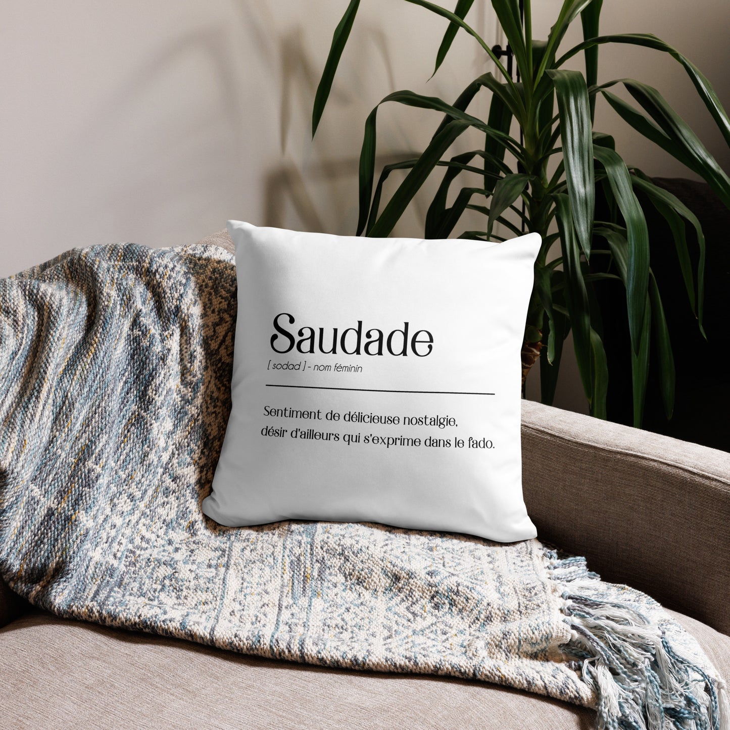 Coussin « Définition Saudade »