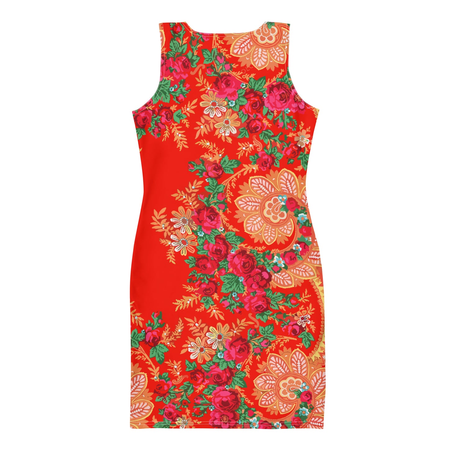 Vestido bodycon “lenço português do Minhoto vermelho”
