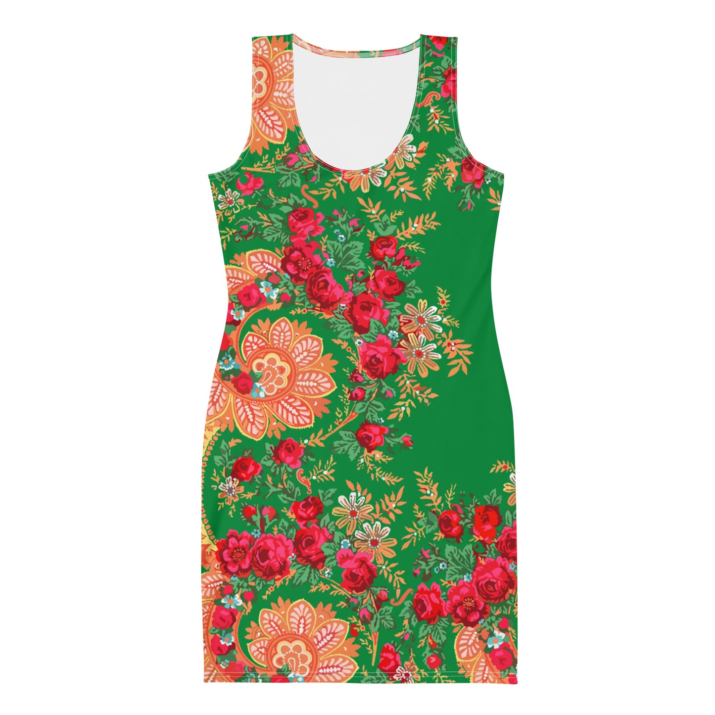 Vestido bodycon “Lenço Português Verde Minhoto”