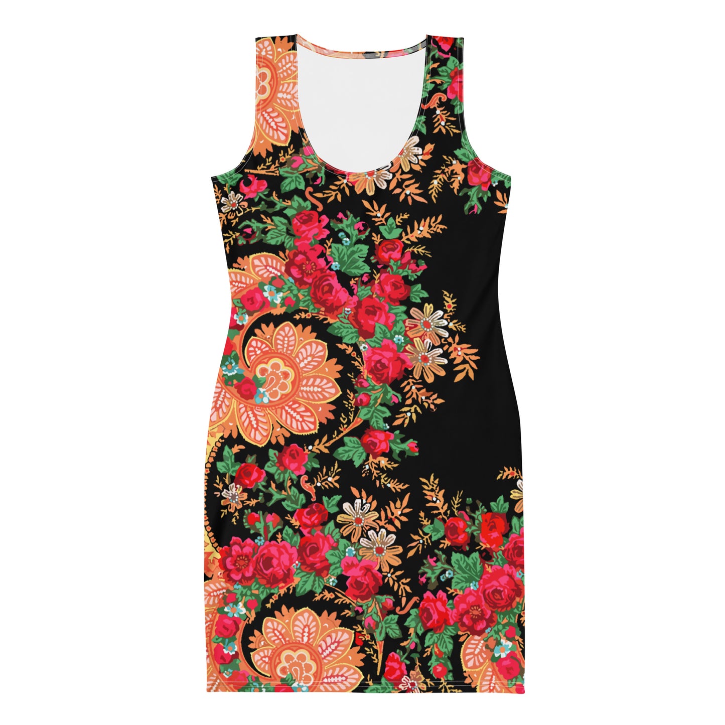Vestido bodycon “lenço português do Minhoto preto”