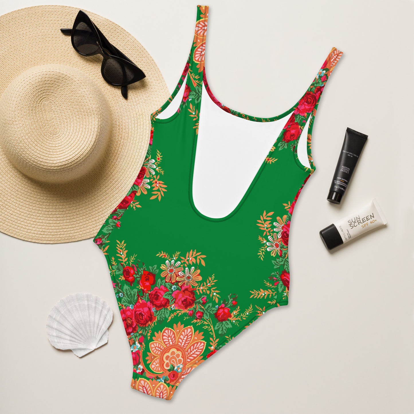 Maillot de bain adulte « Foulard portugais Minhoto vert »