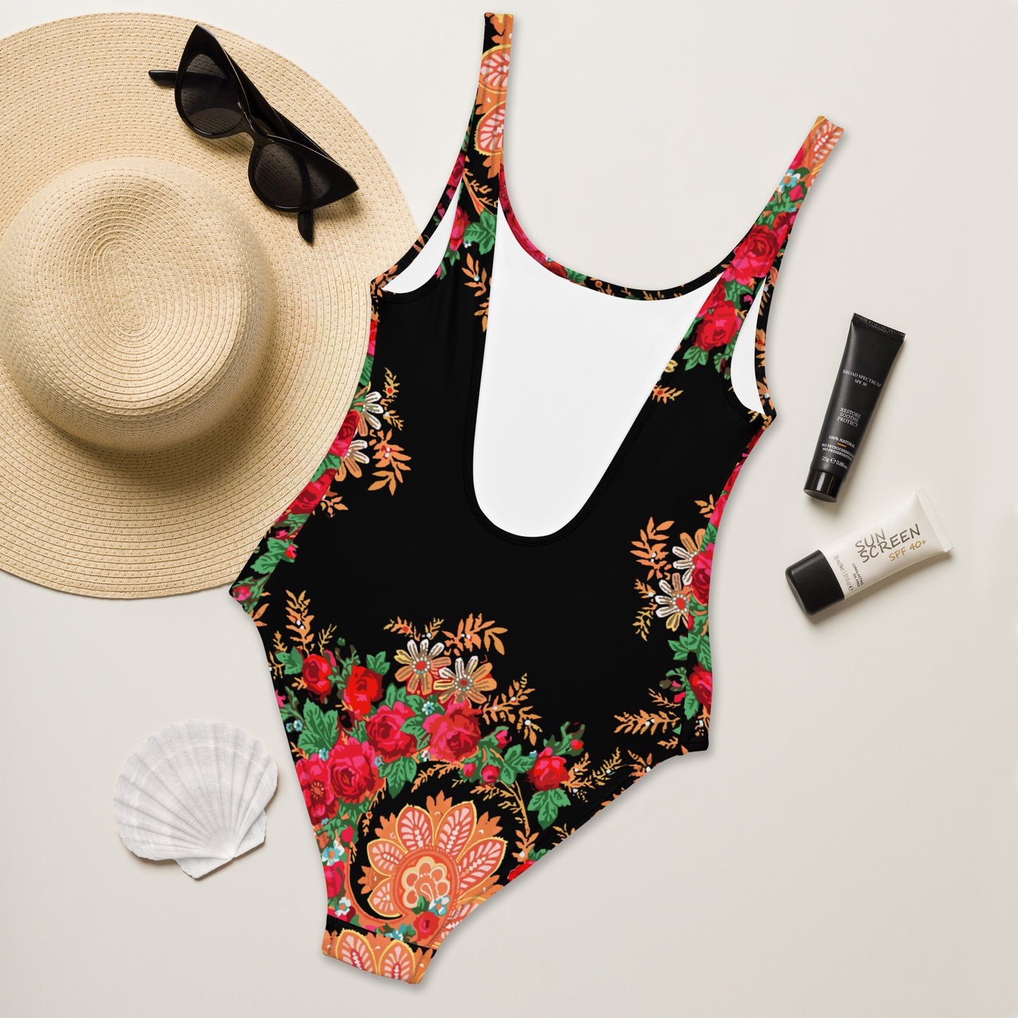 Maillot de bain adulte « Foulard portugais Minhoto noir »