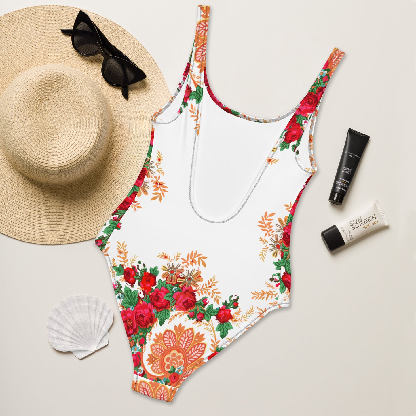 Maillot de bain adulte « Foulard portugais Minhoto blanc »