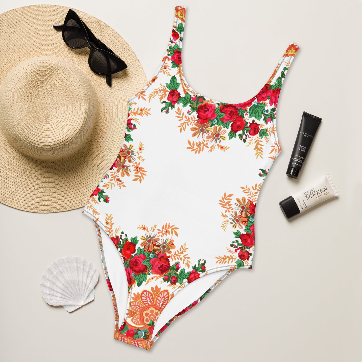 Maillot de bain adulte « Foulard portugais Minhoto blanc »