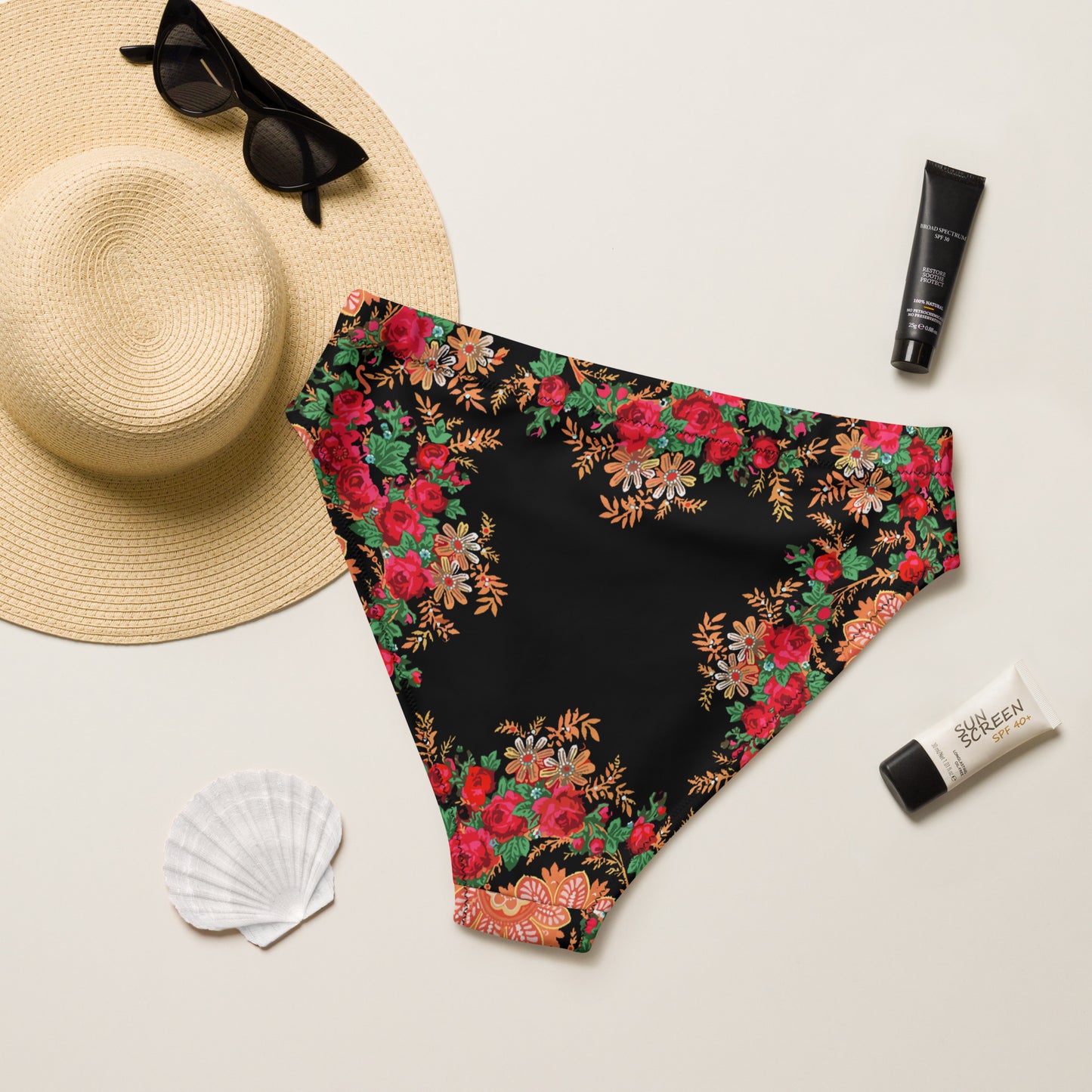 Bas de maillot de bain « Foulard portugais Minhoto noir »