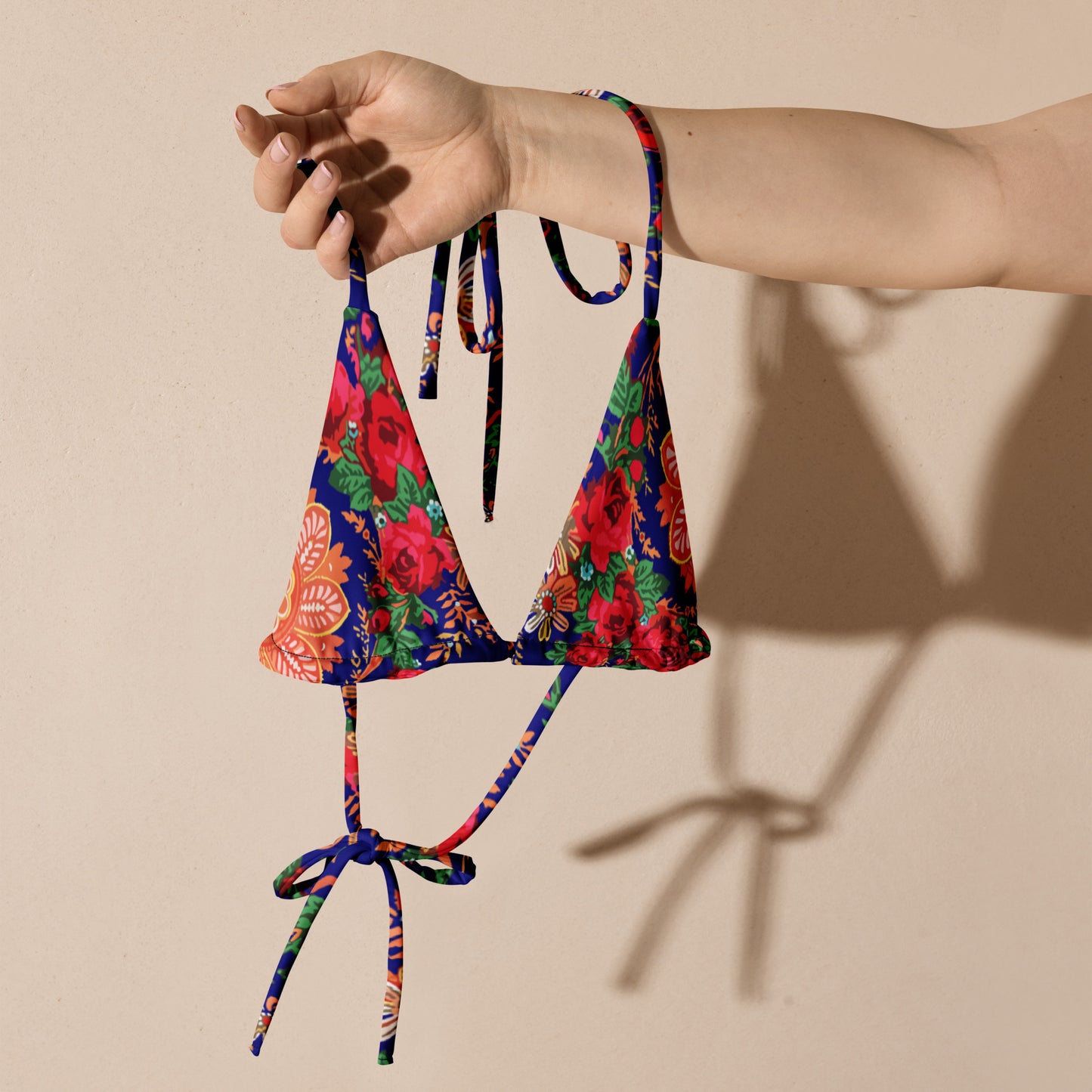 Haut de bikini « Foulard portugais Minhoto bleu »
