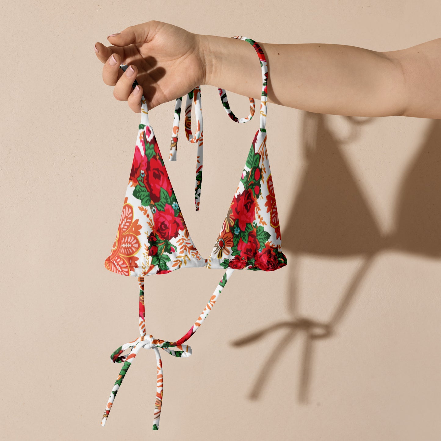 Haut de bikini « Foulard portugais Minhoto blanc »