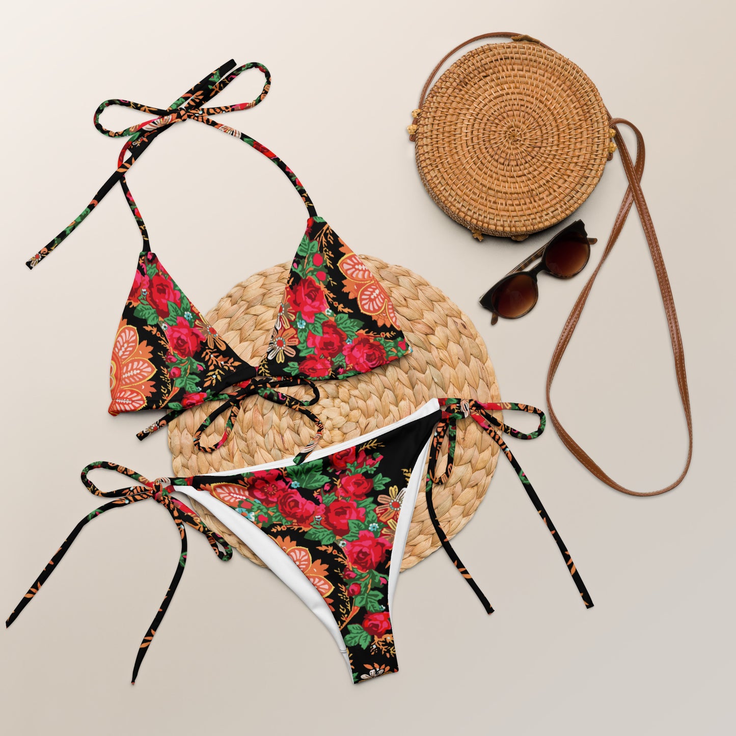 Bikini « Foulard portugais Minhoto noir »