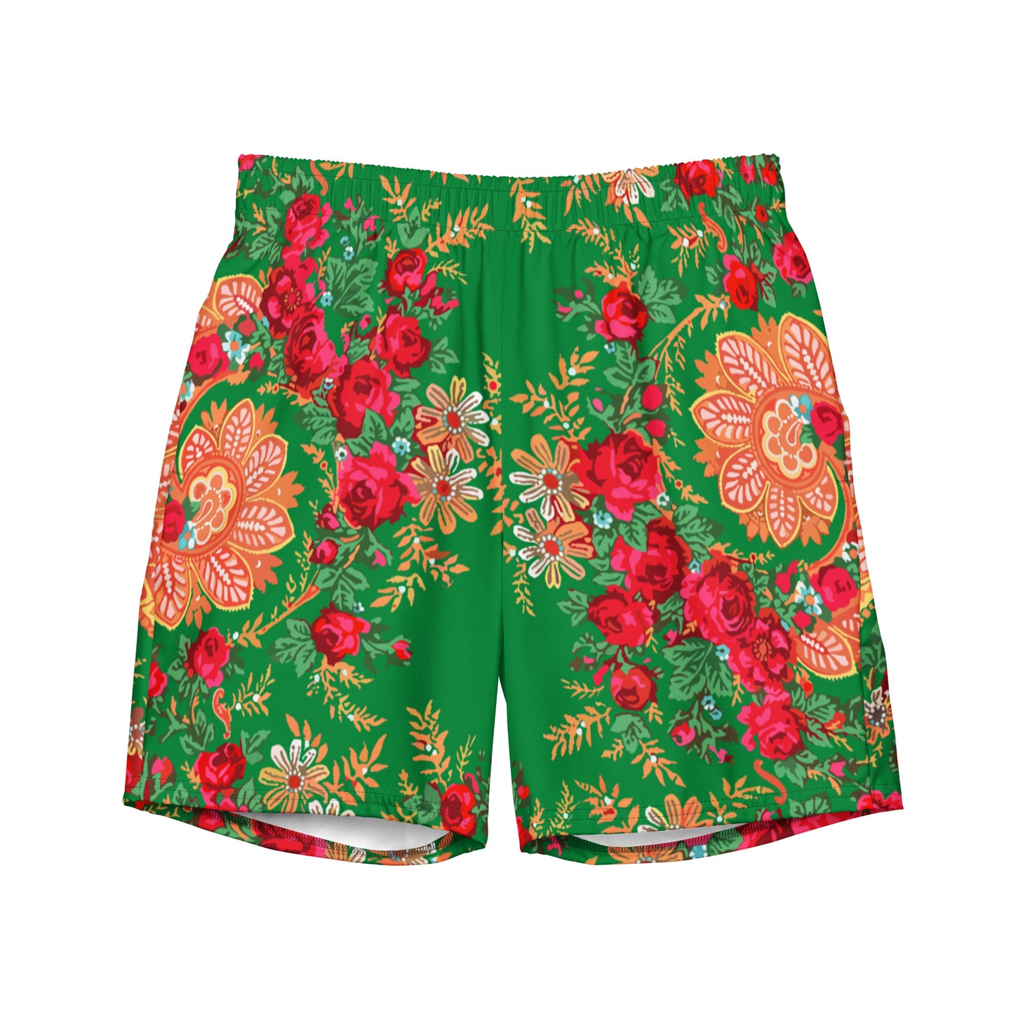 Short de bain « Foulard portugais Minhoto vert »
