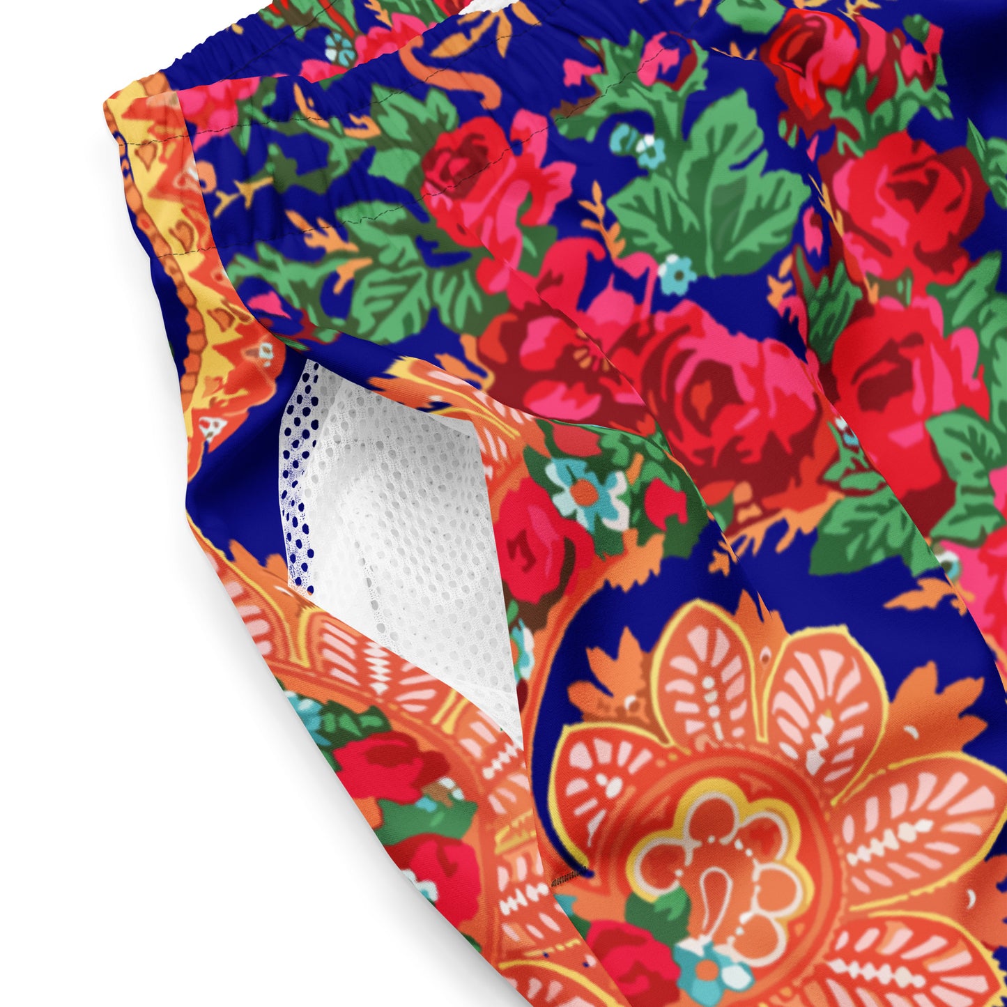 Short de bain « Foulard portugais Minhoto bleu »