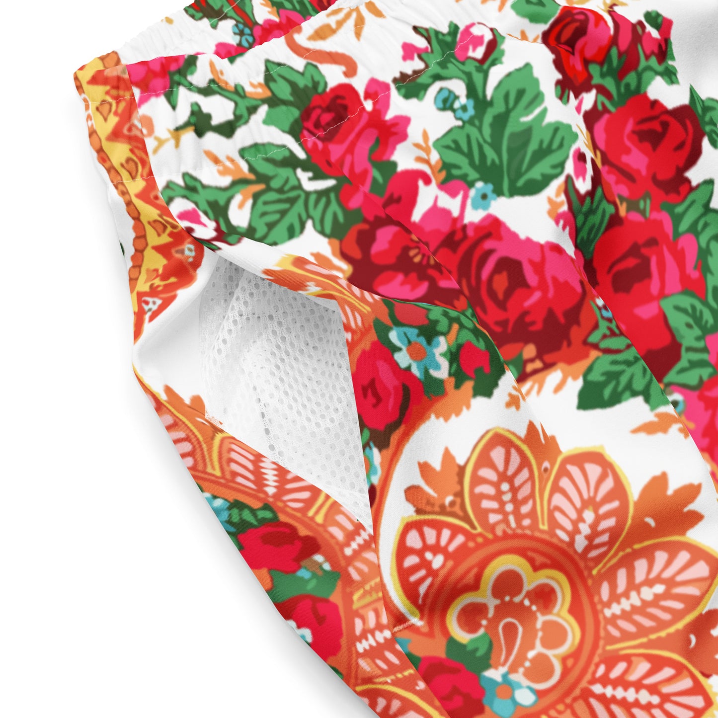 Short de bain « Foulard portugais Minhoto blanc »