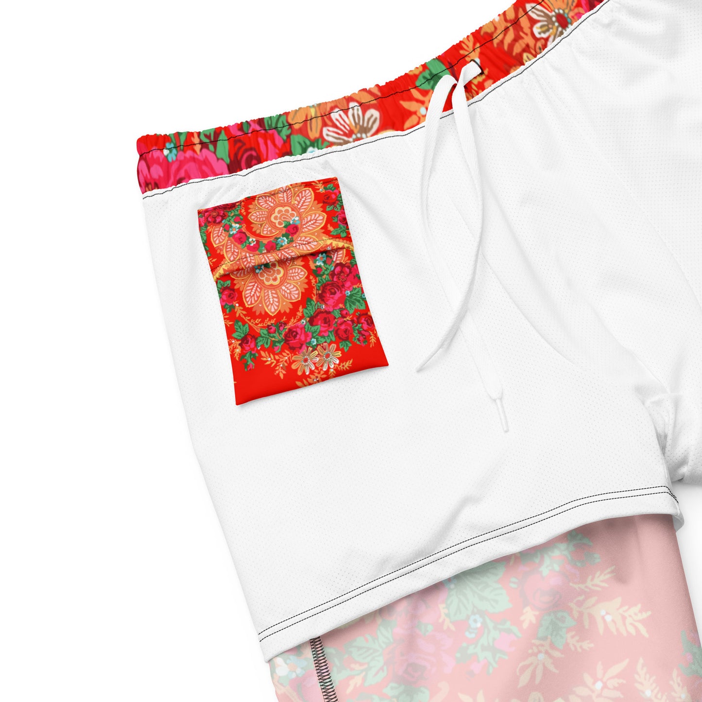 Short de bain « Foulard portugais Minhoto rouge »