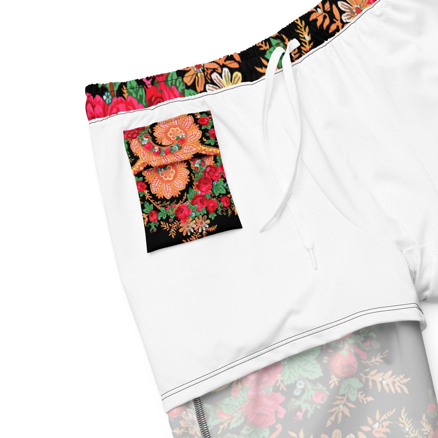Short de bain « Foulard portugais Minhoto noir »