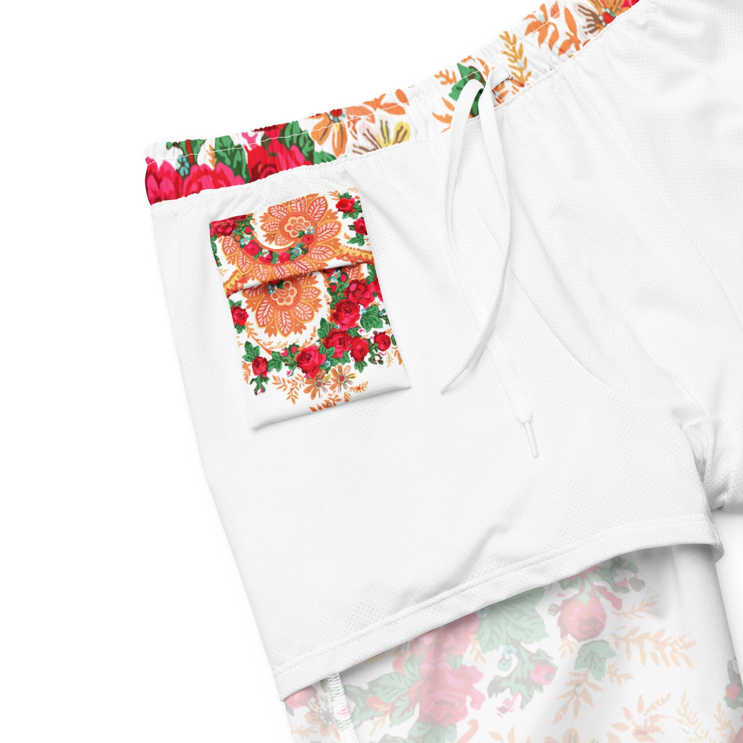 Short de bain « Foulard portugais Minhoto blanc »