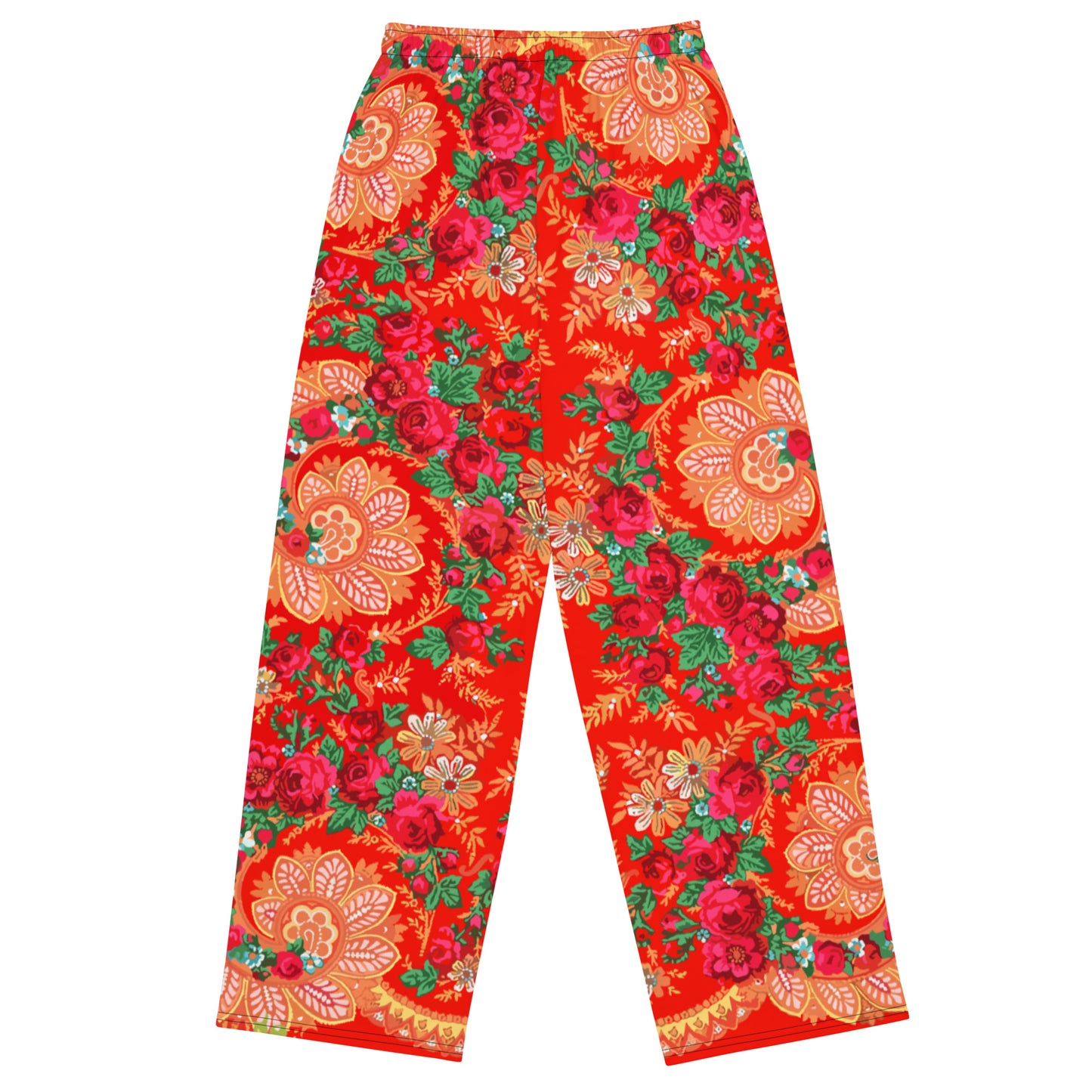 Pantalon large « Foulard portugais Minhoto rouge »