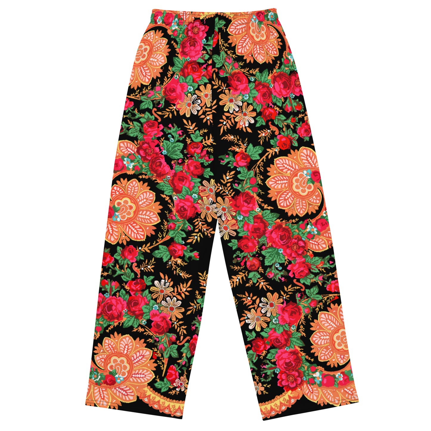 Pantalon large « Foulard portugais Minhoto noir »
