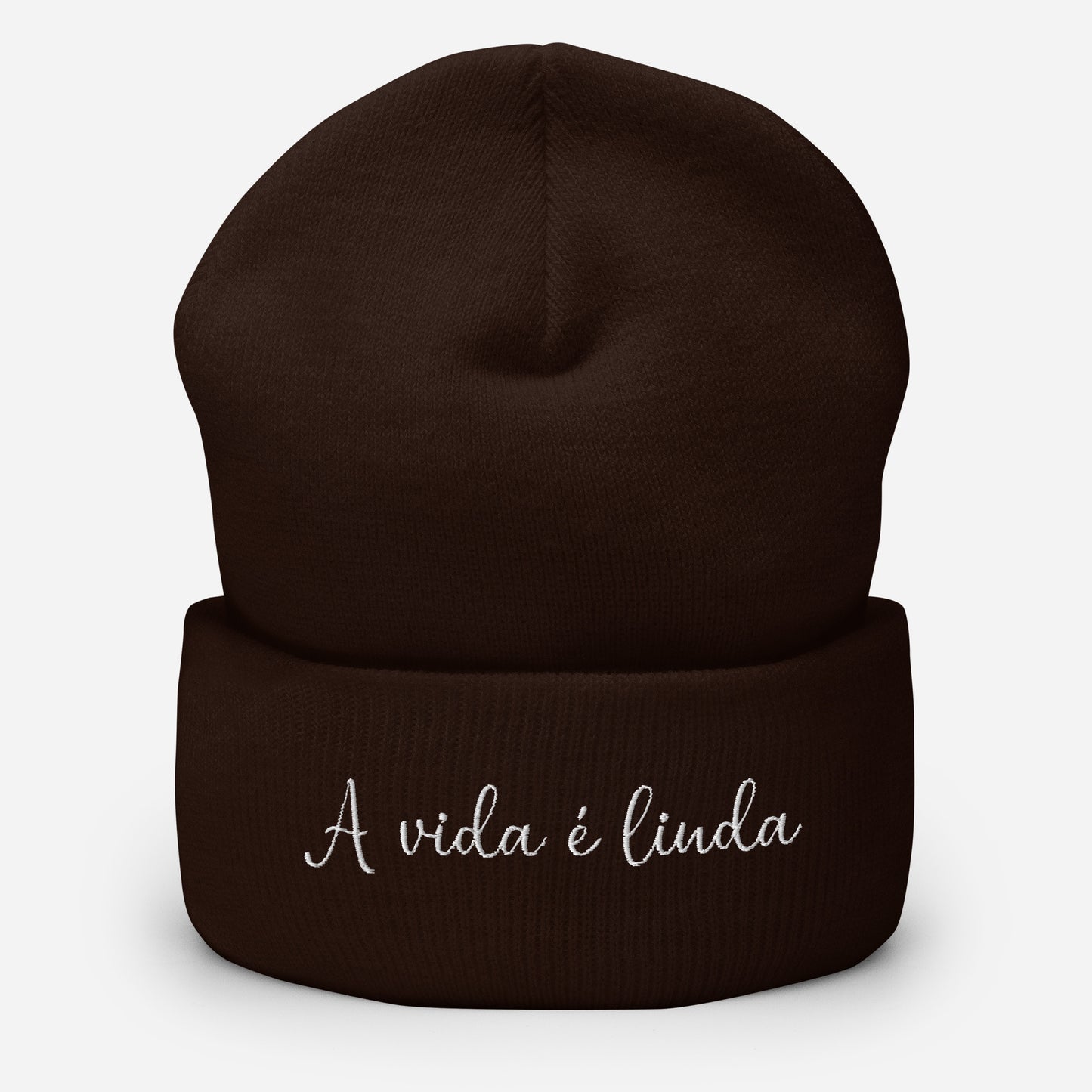 Bonnet brodé « A vida é linda »