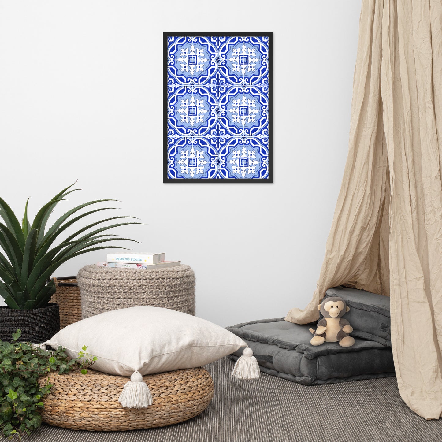 Affiche « Azulejos de Porto » encadrée