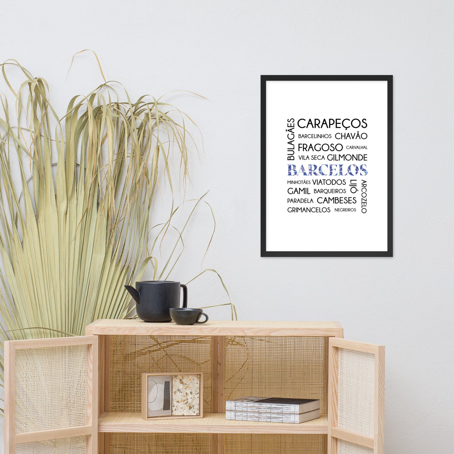 Affiche « Barcelos e freguesias » encadrée