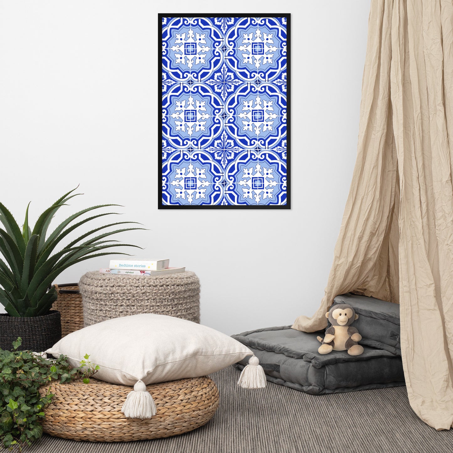 Affiche « Azulejos de Porto » encadrée