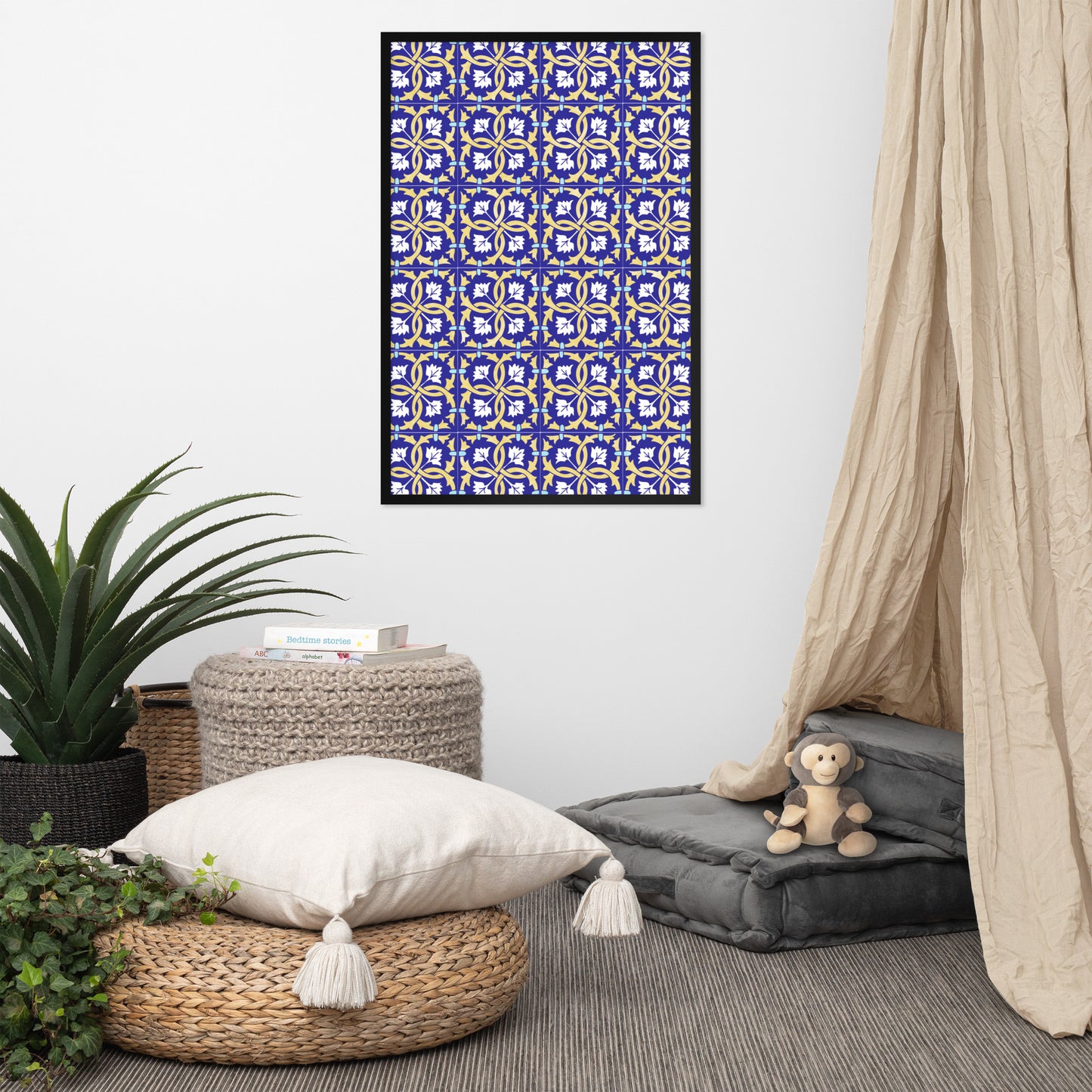 Affiche « Azulejos de Leiria » encadrée