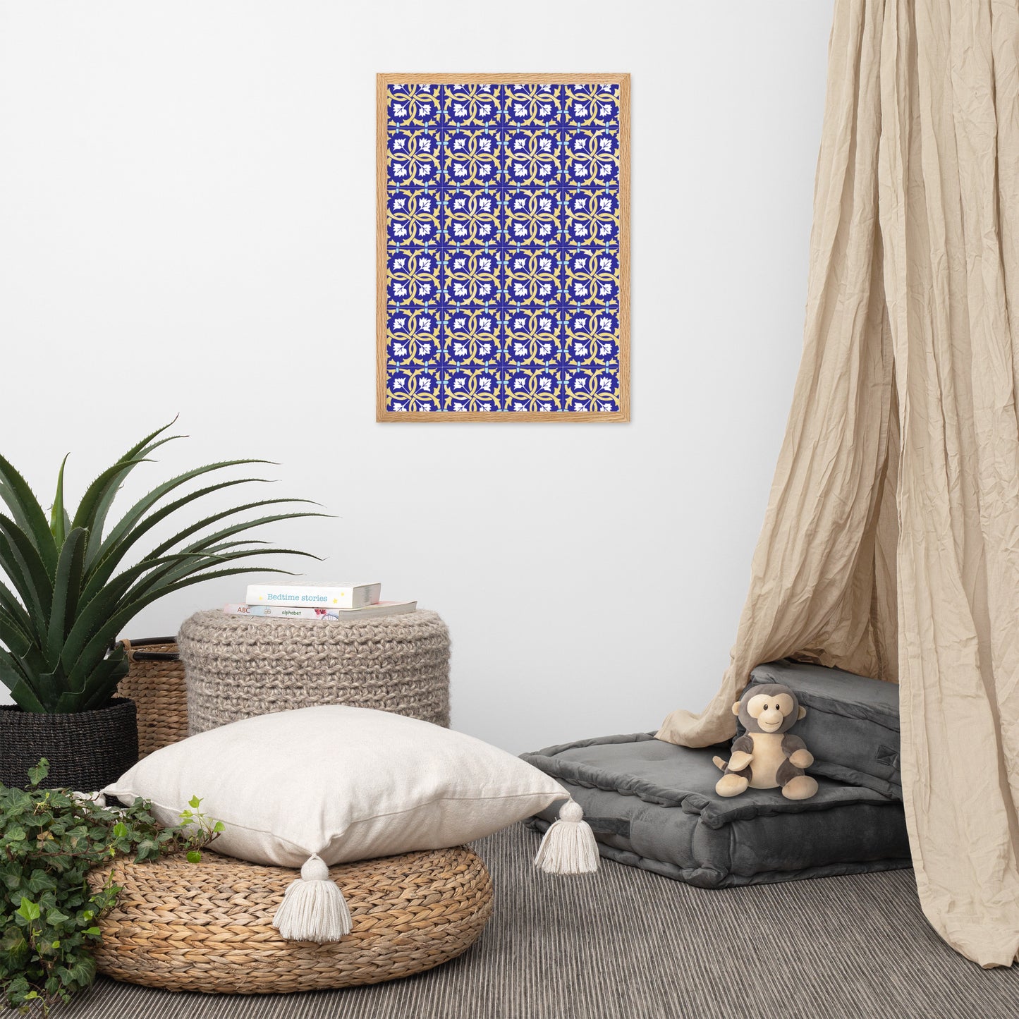 Affiche « Azulejos de Leiria » encadrée