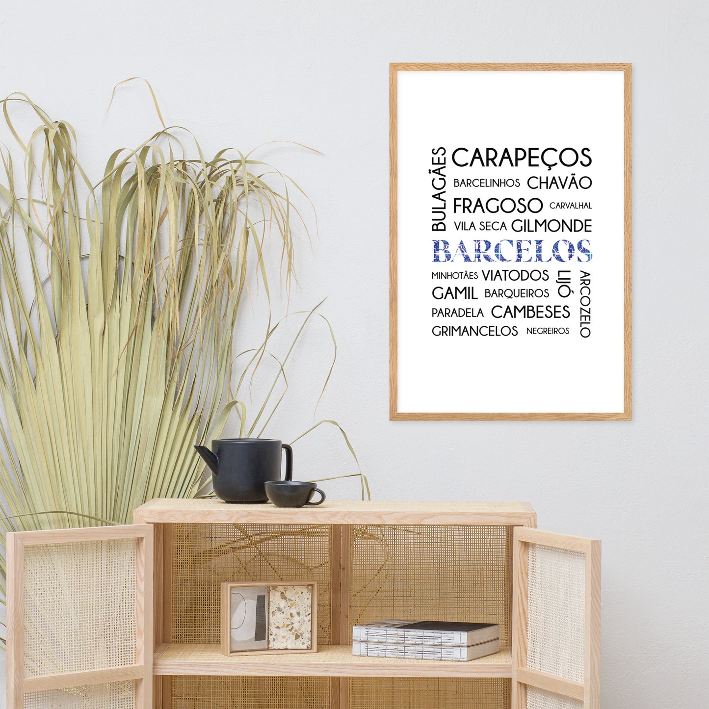 Affiche « Barcelos e freguesias » encadrée