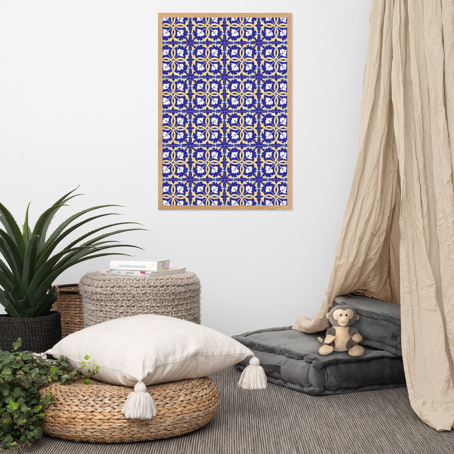 Affiche « Azulejos de Leiria » encadrée
