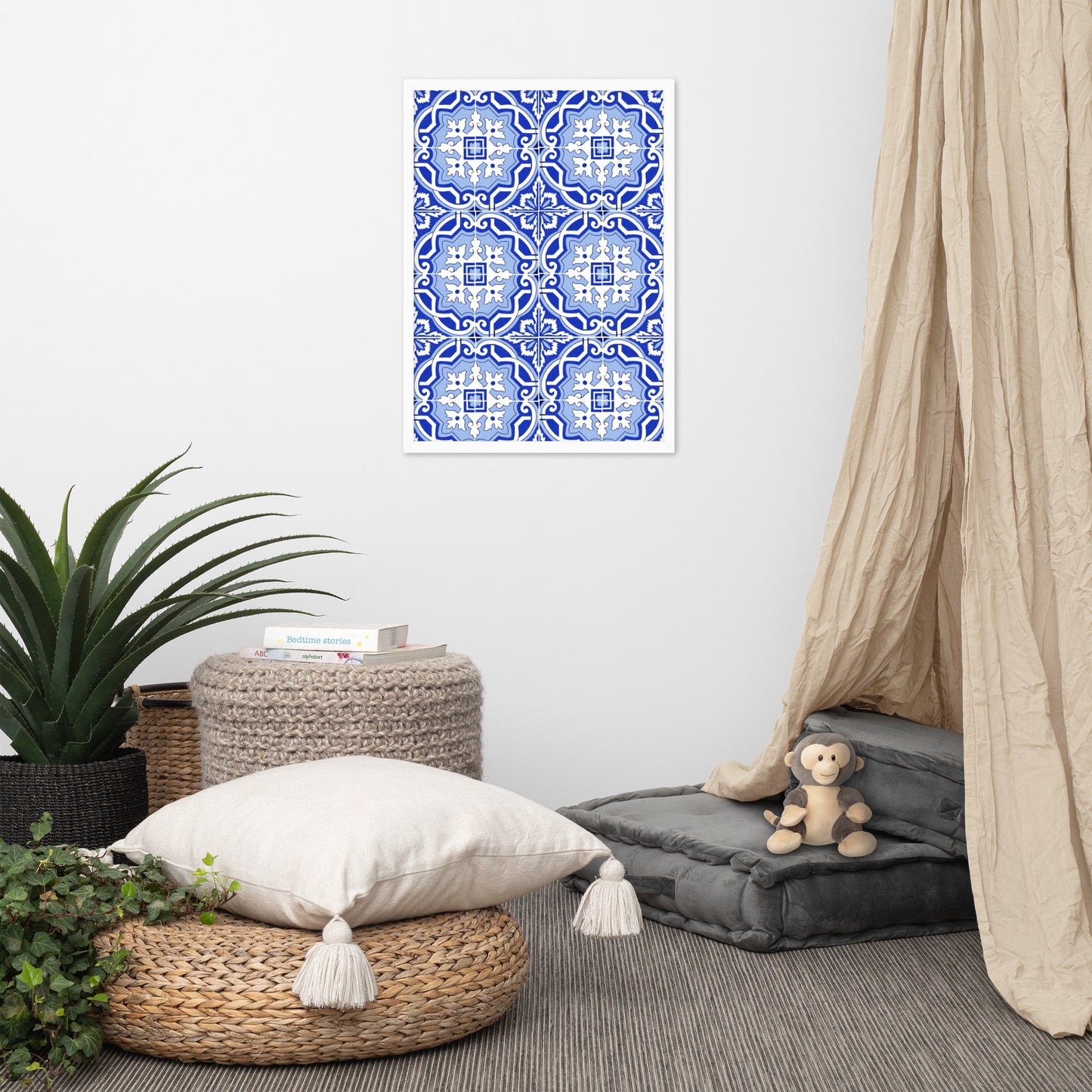 Affiche « Azulejos de Porto » encadrée