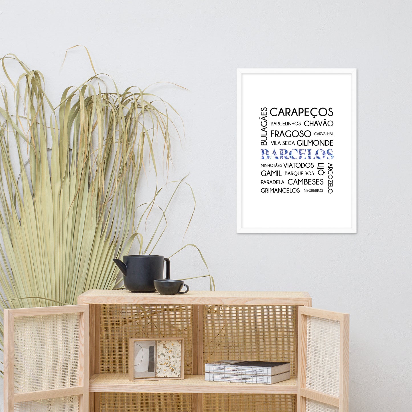 Affiche « Barcelos e freguesias » encadrée