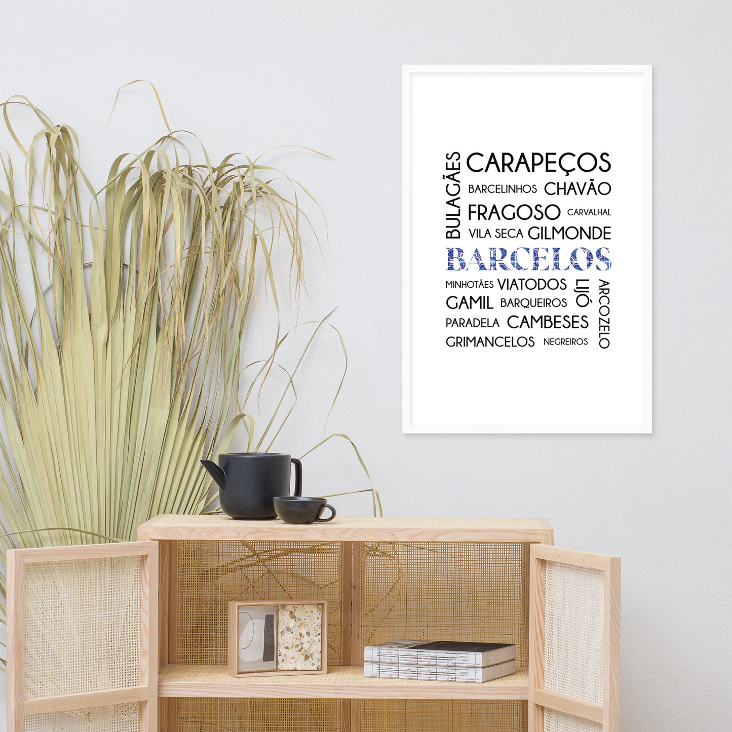 Affiche « Barcelos e freguesias » encadrée