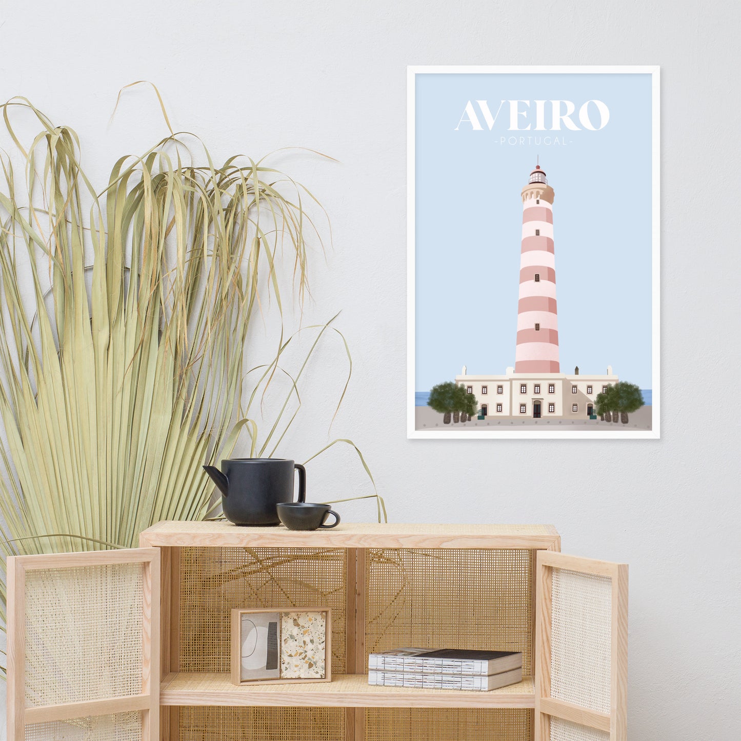 Affiche « Phare d’Aveiro » encadrée