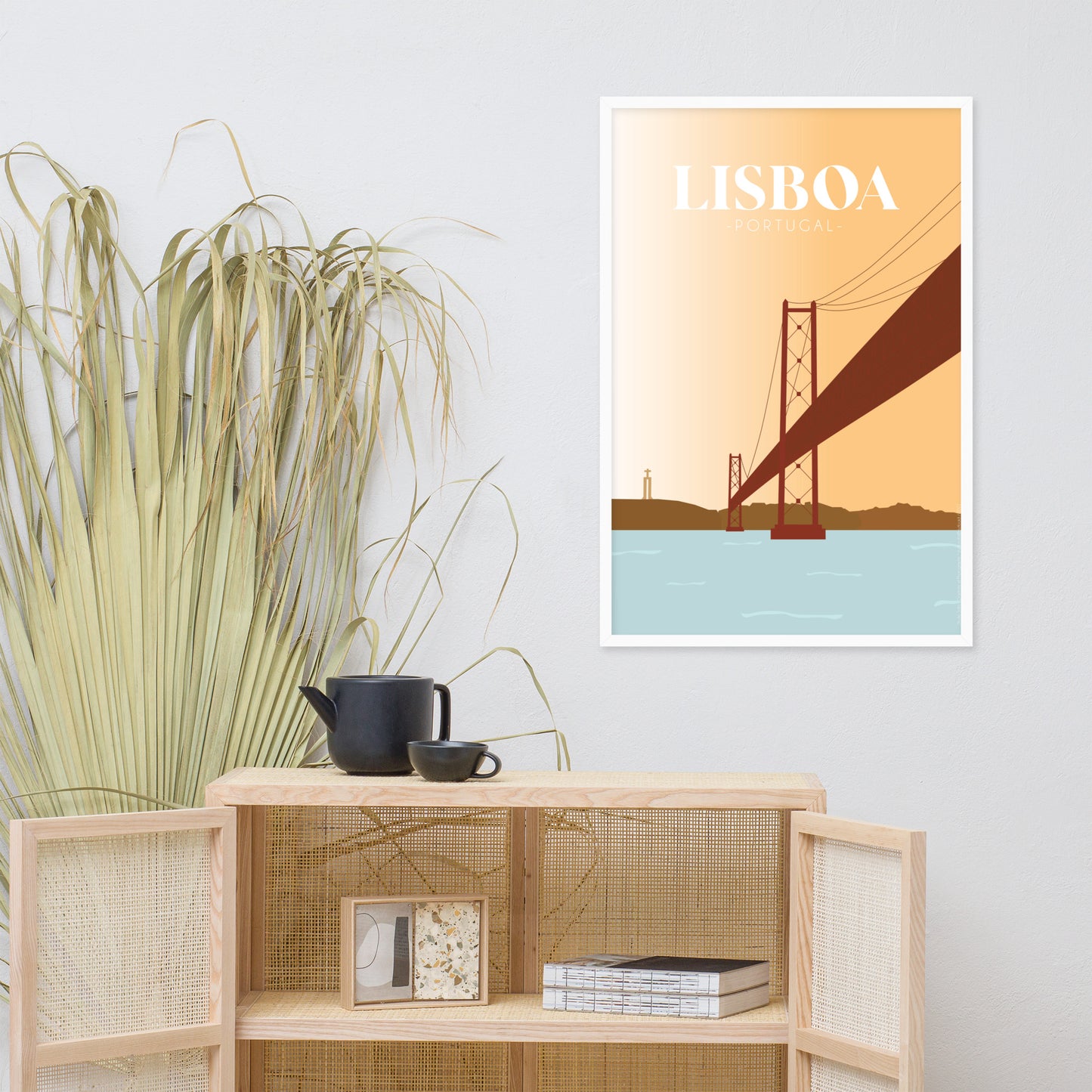 Affiche « Pont du 25 avril - Lisbonne » encadrée