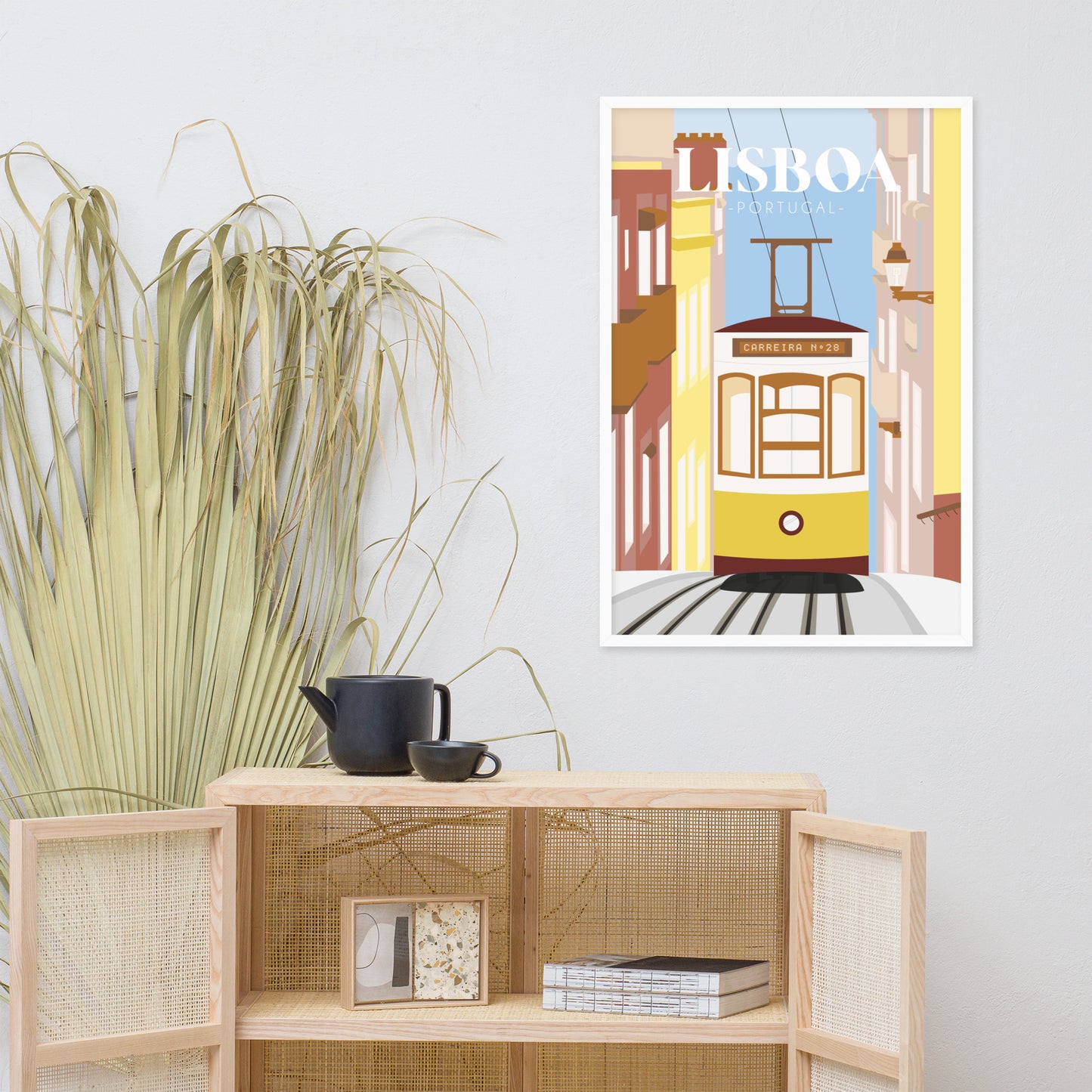 Affiche « Tramway Lisbonne » encadrée