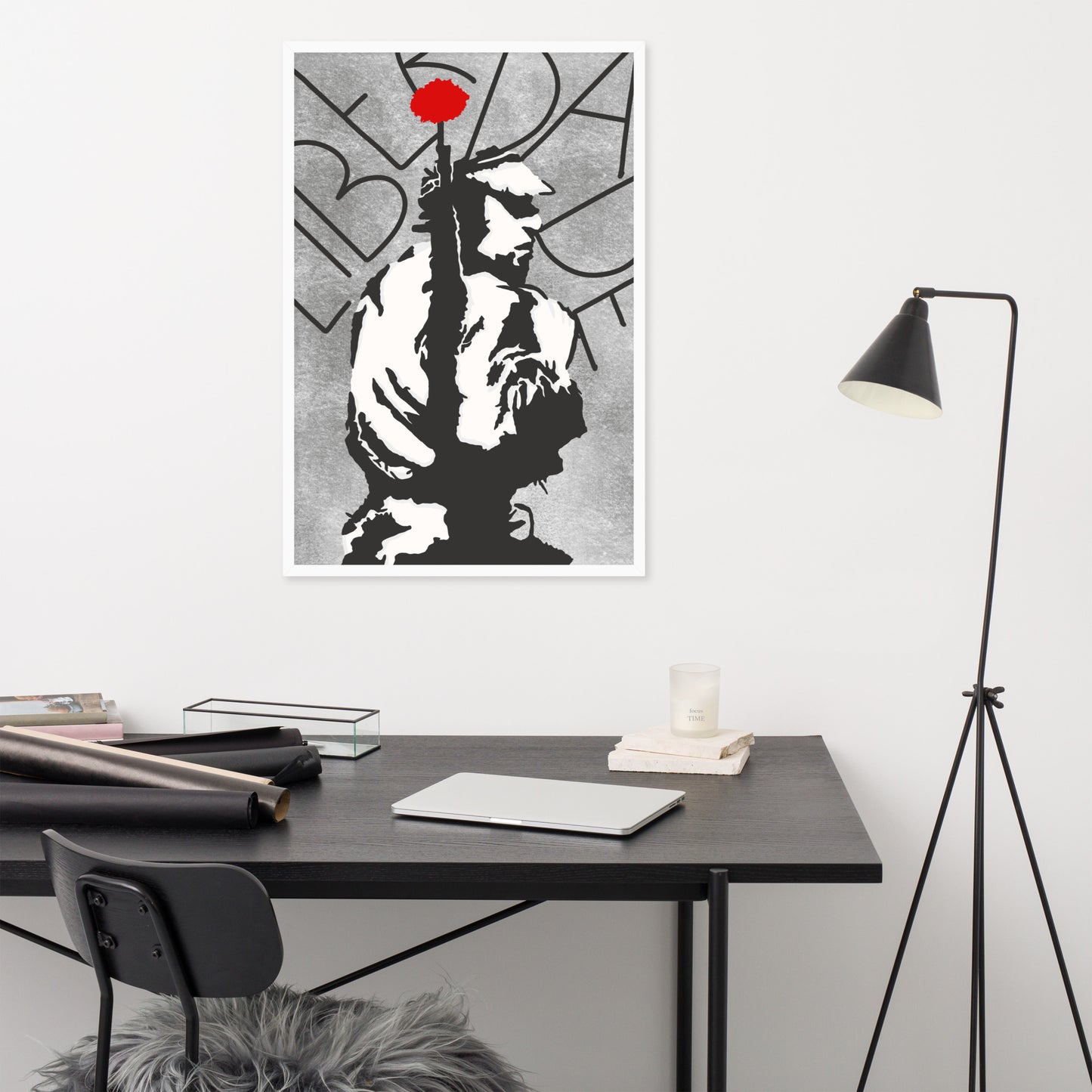 Affiche « Révolution des oeillets » encadrée