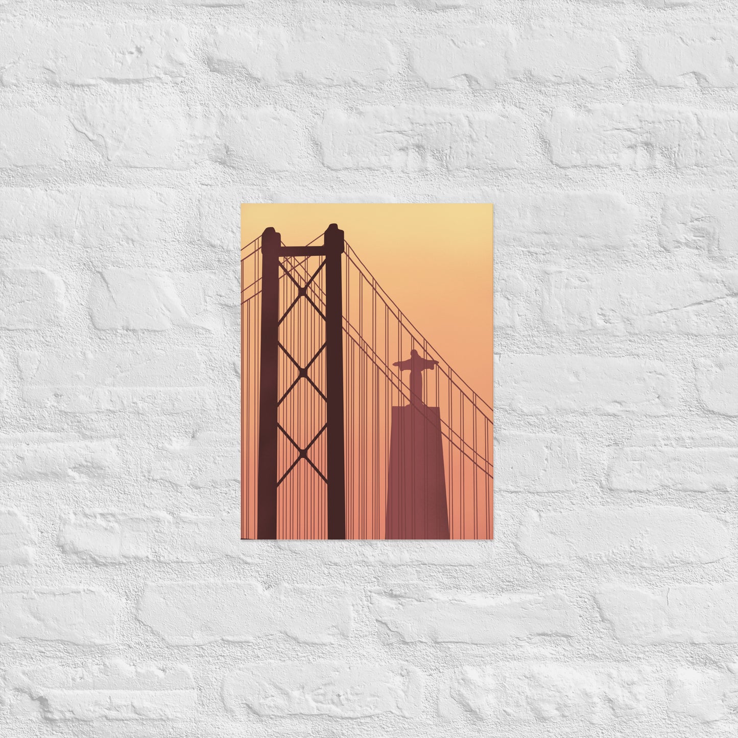Affiche « Coucher de soleil à Lisbonne »