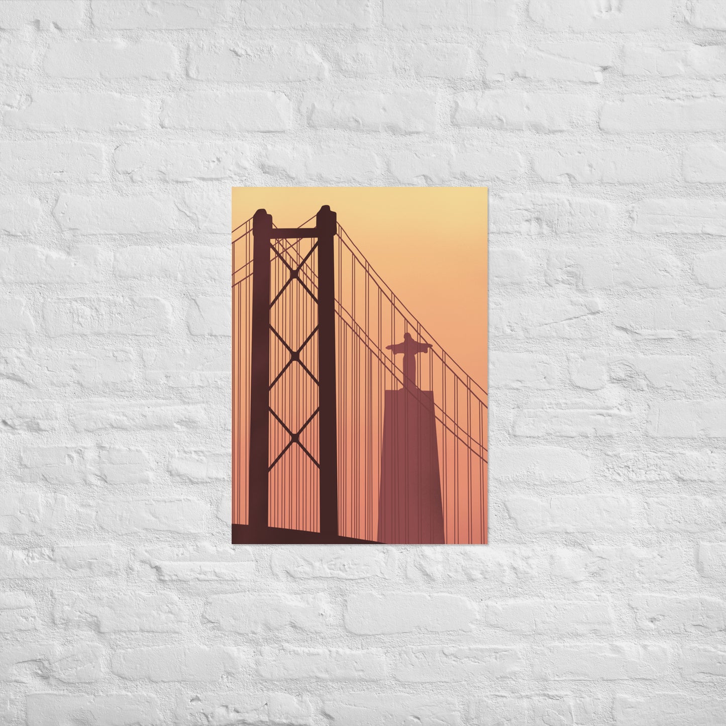 Affiche « Coucher de soleil à Lisbonne »